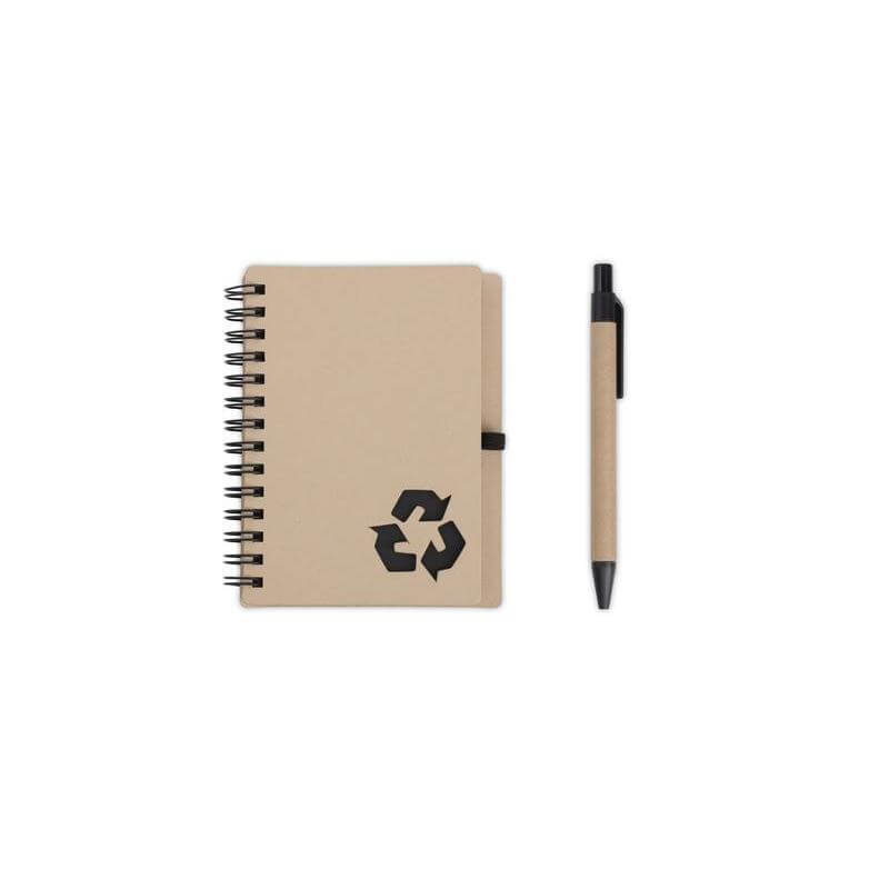 HASSA - eco-neutral A6 Notepad & Pen Set with Sticky Note - Black