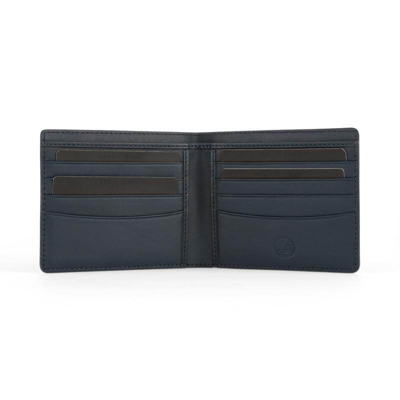 CROSS HARDCOVER A5 NOTEBOOK + PEN + BI-FOLD WALLET WITH 8 CARD SLOTS - NAVY BLUE