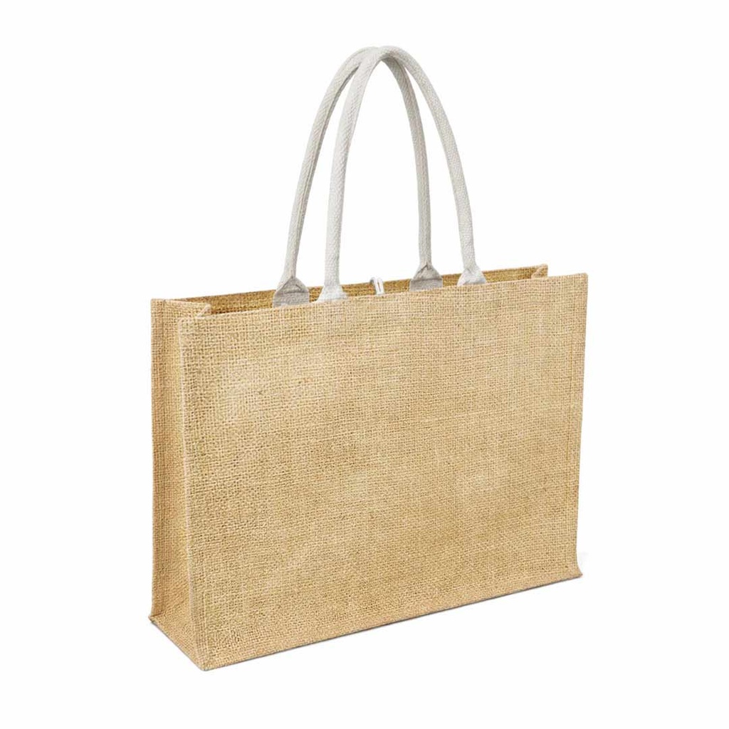 MONCLOVA - Jute Bag with Canvas Pocket - Natural