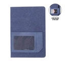 [NBSN 5363] ADANA - Santhome Recycled Canvas A5 Hard Cover Notebook with PU Pocket - Navy