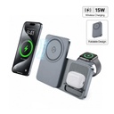ARGENE - @memorii Magfold 3 in 1 Wireless Charger Stand - Metallic Grey