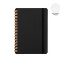 CORDOBA - eco-neutral Cork Spiral Notebook - Black