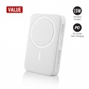 Maglite 5K - 5000 mAh Magnetic Wireless Power Bank - White 