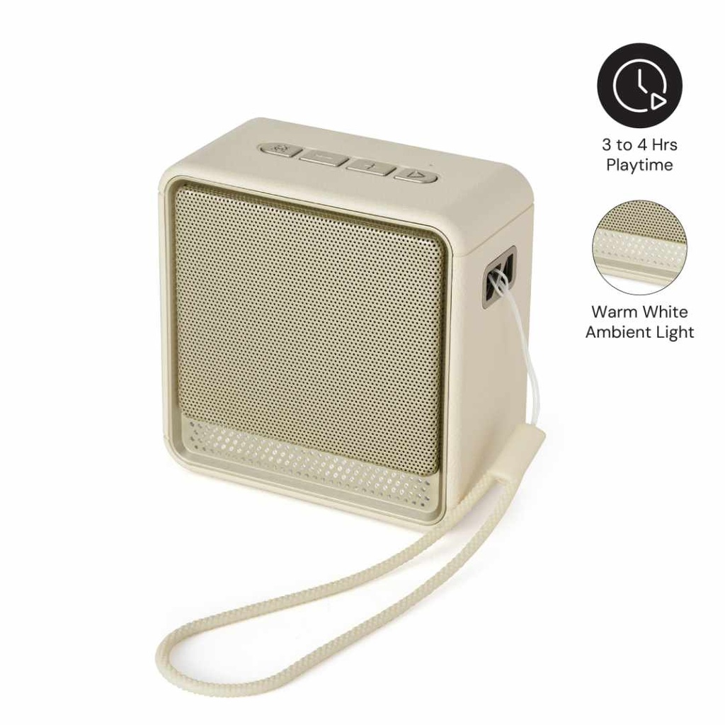 FELIX - @memorii Portable Wireless Speaker - Beige / Gold 
