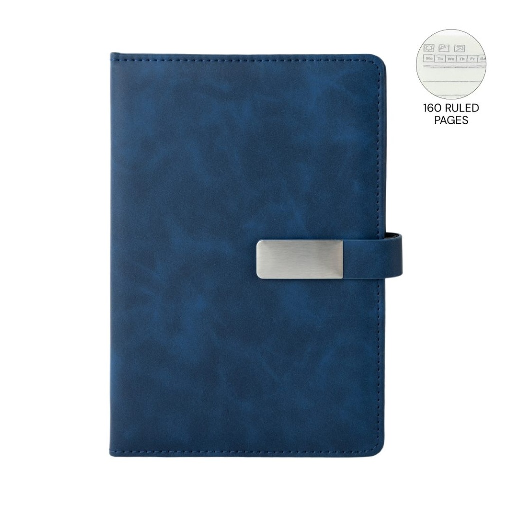 WINDSOR - Giftology A5 PU Magnet Closure Notebook - Blue